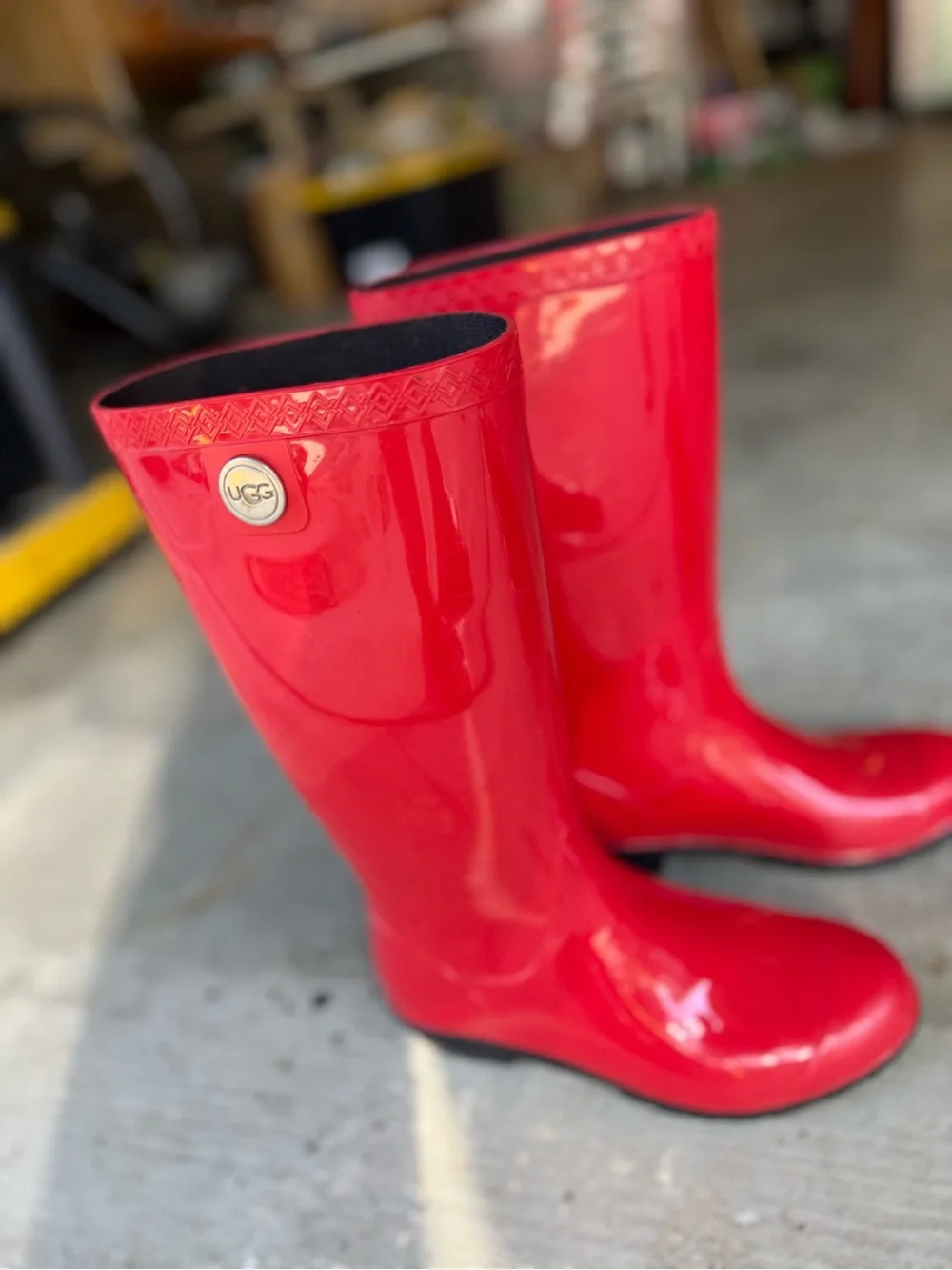 UGG Bright Red Gloss Knee-High Rain Boots